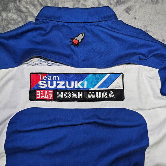 JOE ROCKET TEAM SUZUKI YOSHIMURA BUTTON UP SHIRT Men's LG Embroidery and Patches - Picture 7 of 12